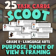 Purpose, Point of View & Framing SCOOT TASK CARDS ELA Game - No Prep Grade 11