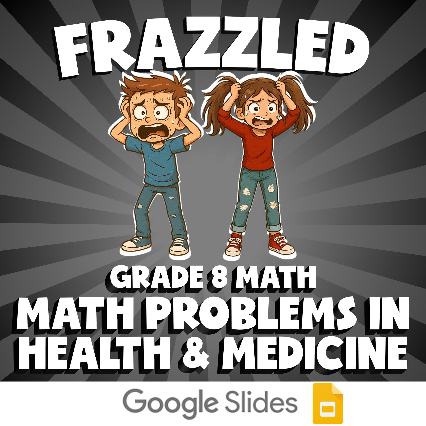 Math Problems in Health & Medicine FRAZZLED Math Game - No Prep Grade 8 Review