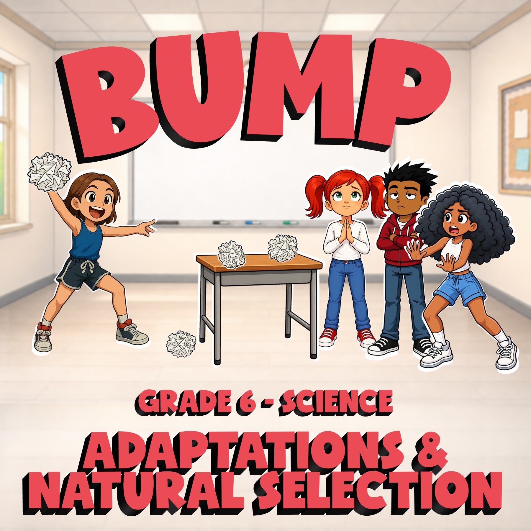 Adaptations & Natural Selection BUMP Science Game - No Prep Grade 6 Review