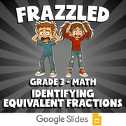 Identifying Equivalent Fractions FRAZZLED Math Game - No Prep Grade 3 Review
