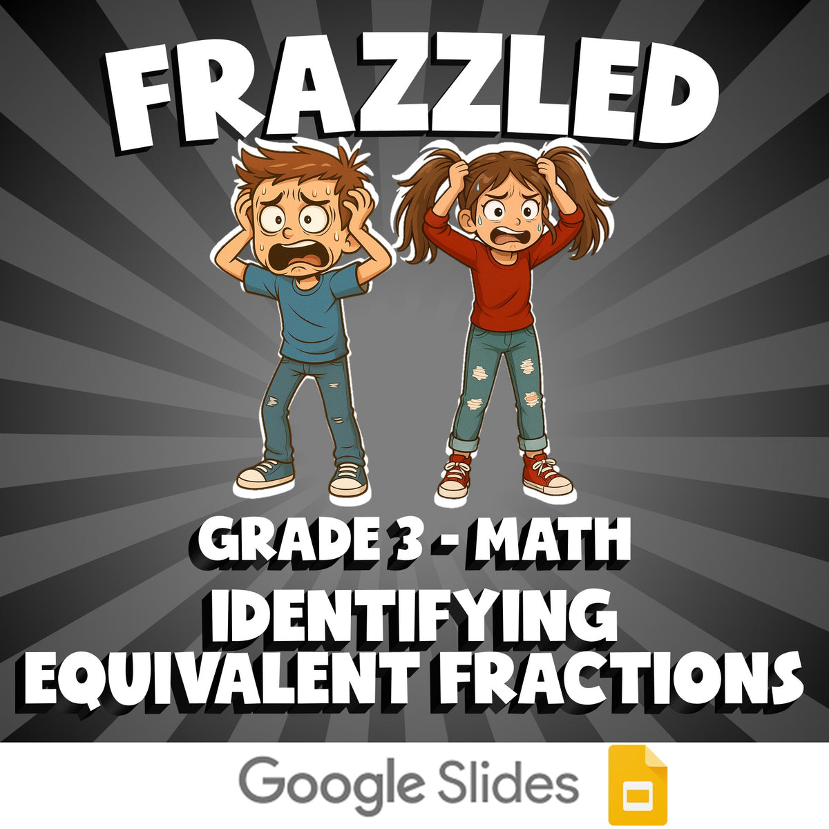 Identifying Equivalent Fractions FRAZZLED Math Game - No Prep Grade 3 Review