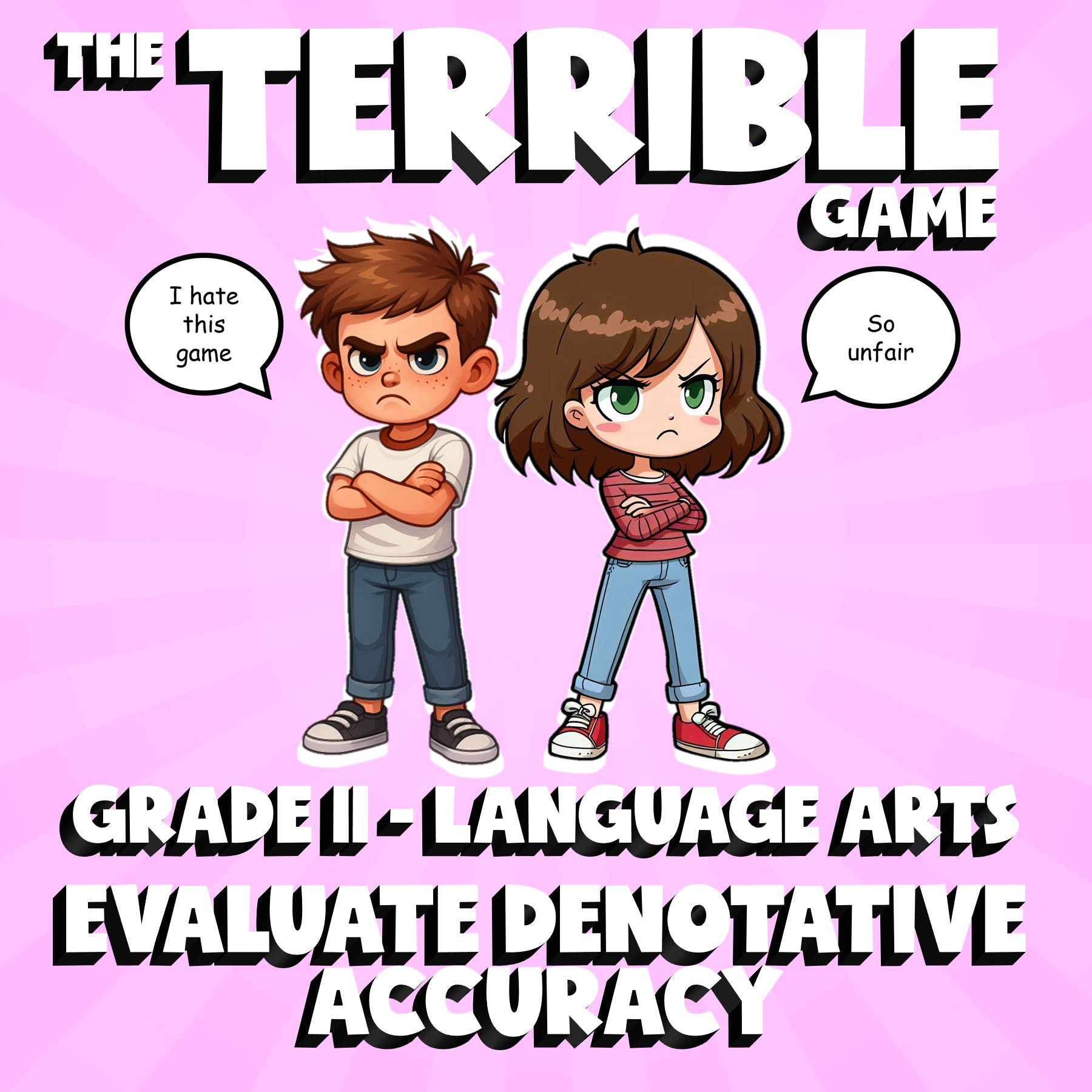 Evaluate Denotative Accuracy THE TERRIBLE GAME - No Prep Grade 11 ELA Review