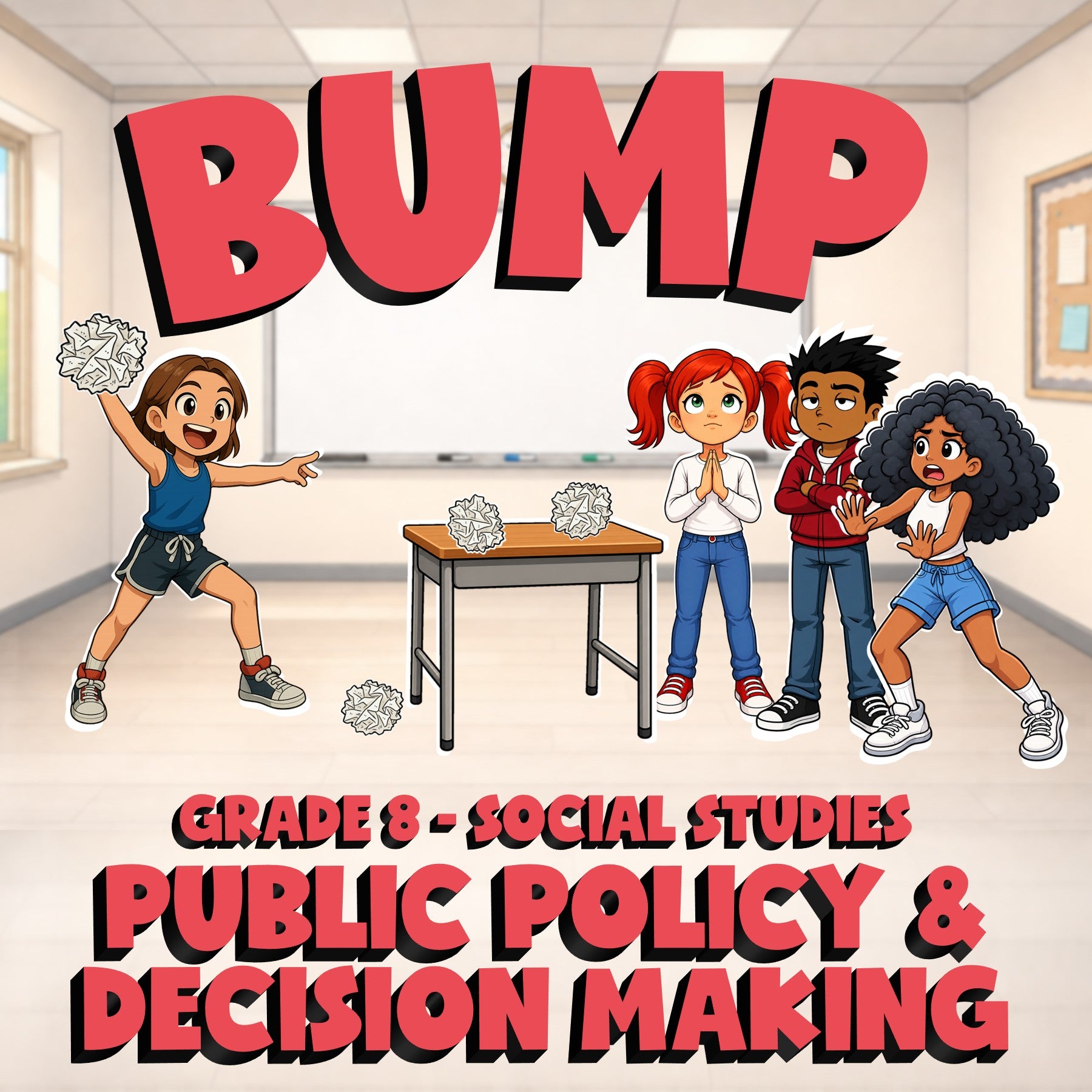 Public Policy & Decision Making BUMP Socials Game - No Prep Grade 8 Review