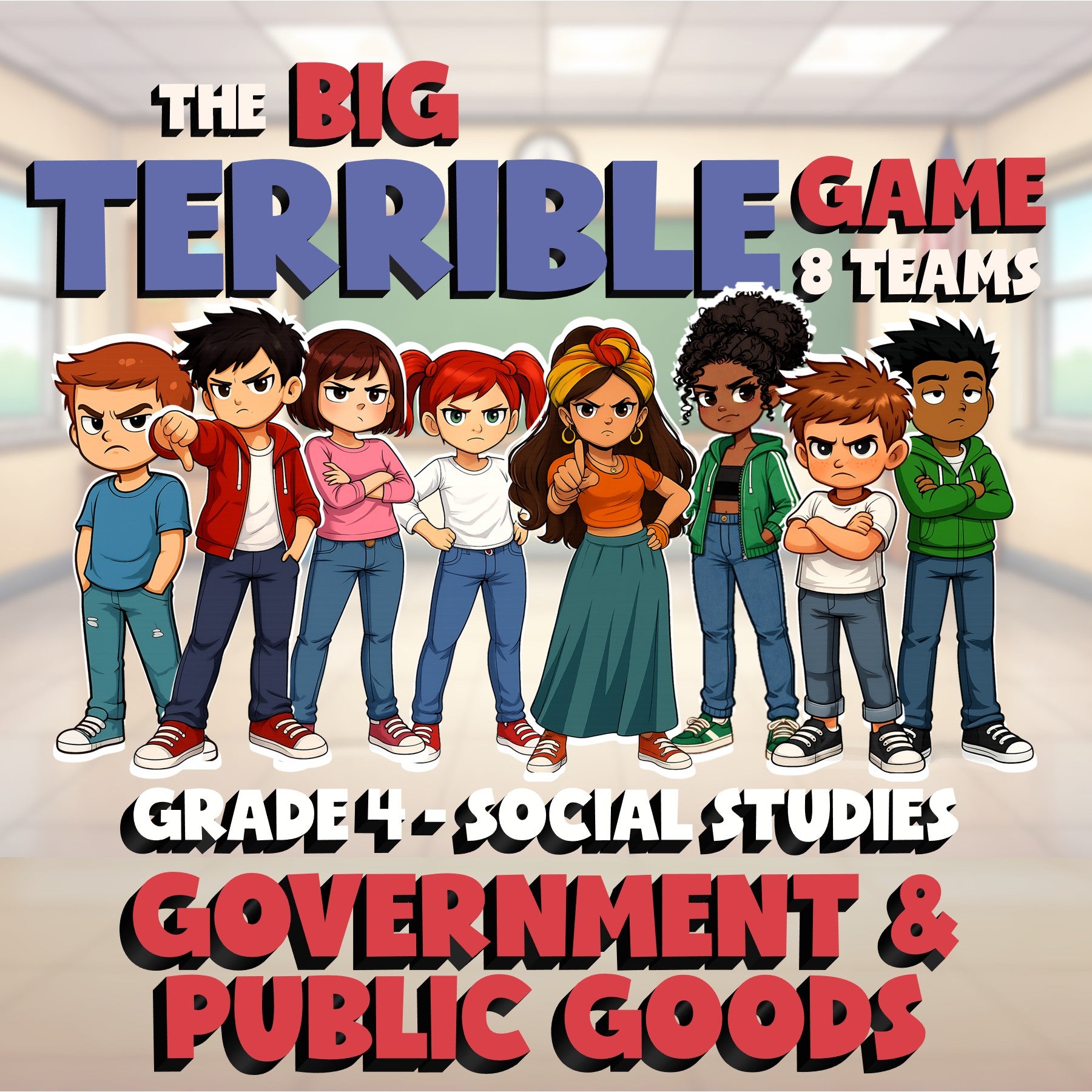 Government & Public Goods BIG TERRIBLE GAME - No Prep Grade 4 Socials Review