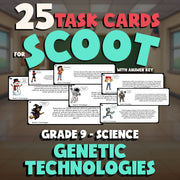 Genetic Technologies SCOOT TASK CARDS Science Game - No Prep Grade 9 Review