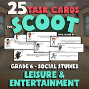 Leisure & Entertainment SCOOT TASK CARDS Socials Game - No Prep Grade 6 Review