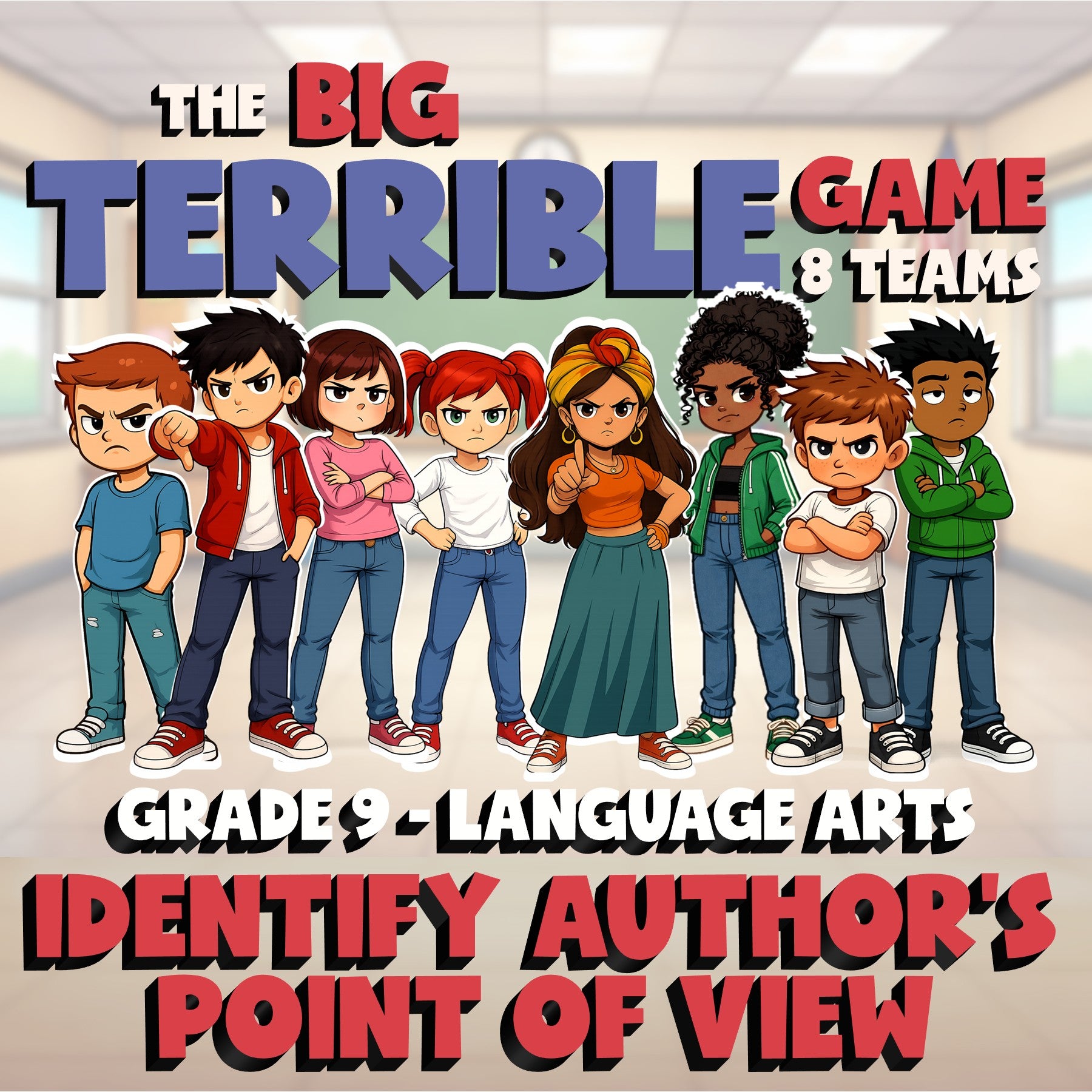 Identify Author's Point of View BIG TERRIBLE GAME - No Prep Grade 9 ELA Review