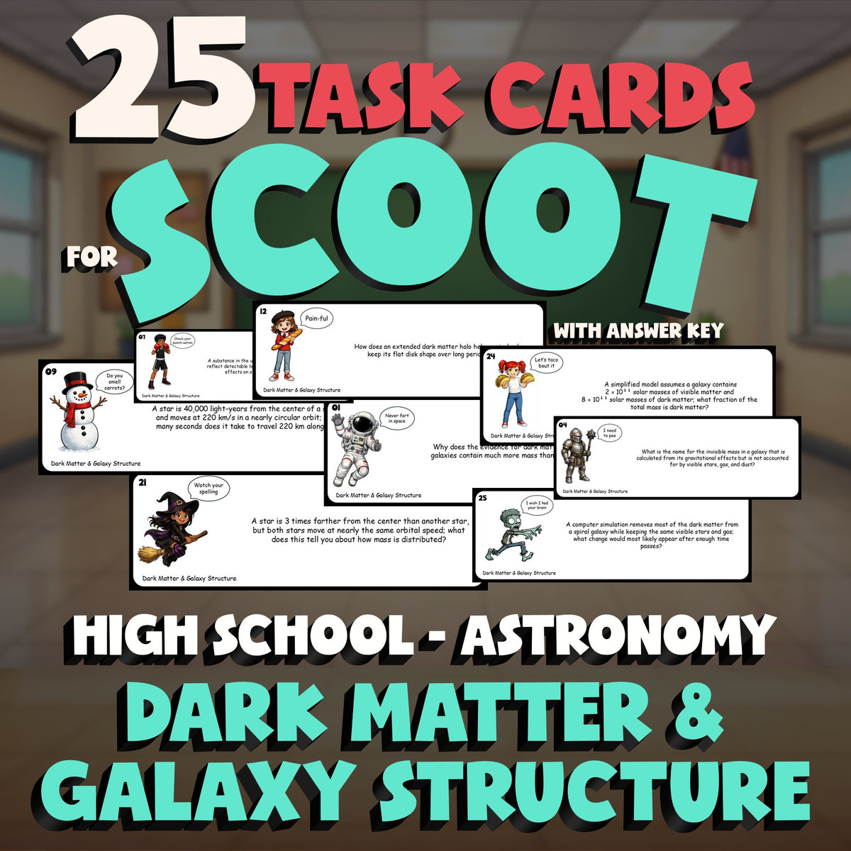 Dark Matter & Galaxy Structure SCOOT TASK CARDS Science Game - No Prep Astronomy