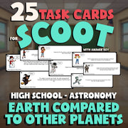 Earth Compared to Other Planets SCOOT TASK CARDS Science Game - Astronomy