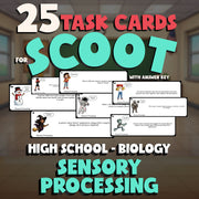 Sensory Processing SCOOT TASK CARDS Science Game - No Prep Biology Review