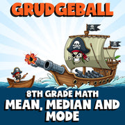 Mean, Median and Mode GRUDGEBALL Math Game - No Prep Grade 8 Review Activity