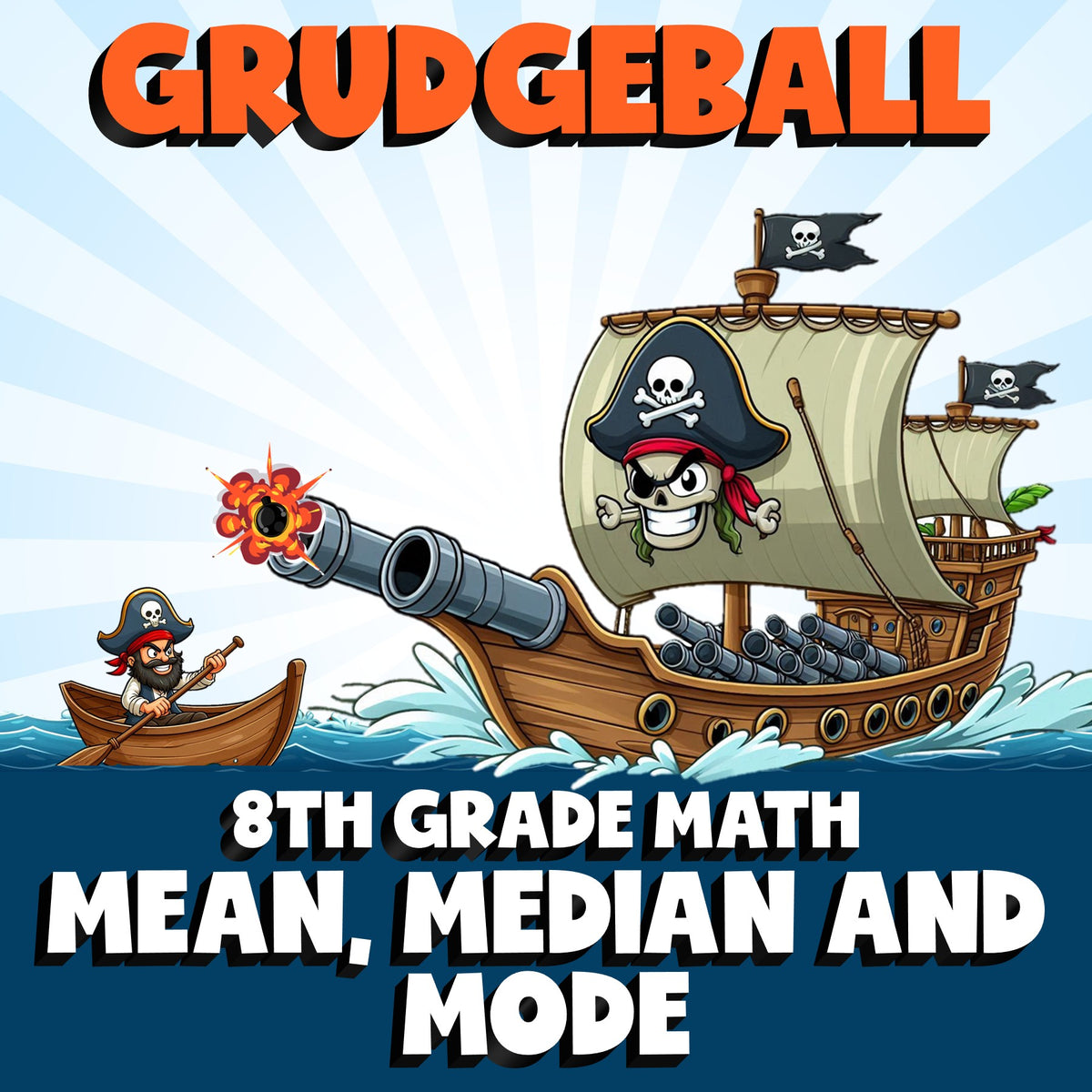 Mean, Median and Mode GRUDGEBALL Math Game - No Prep Grade 8 Review Activity