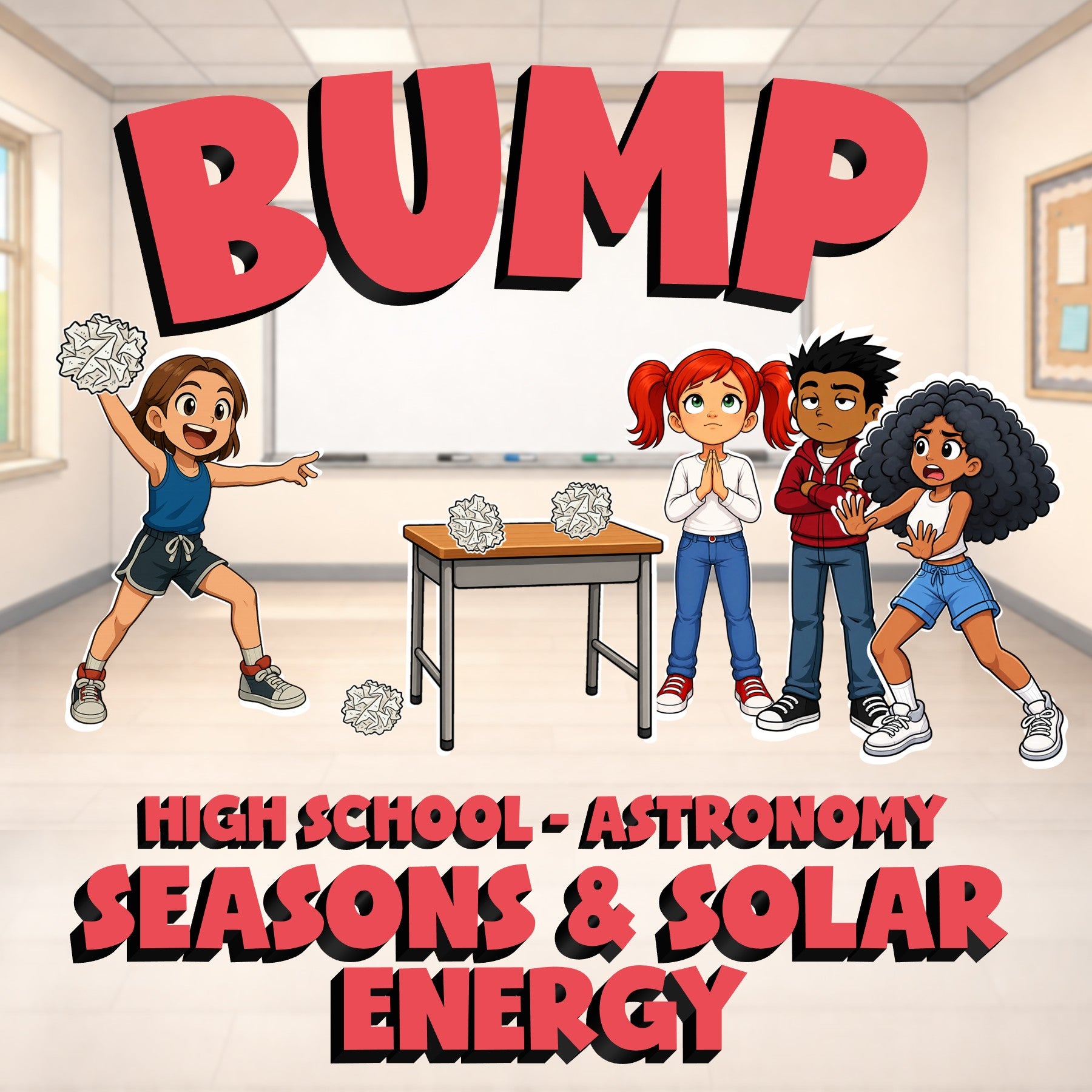 Seasons & Solar Energy BUMP Science Game - No Prep Astronomy Review Activity