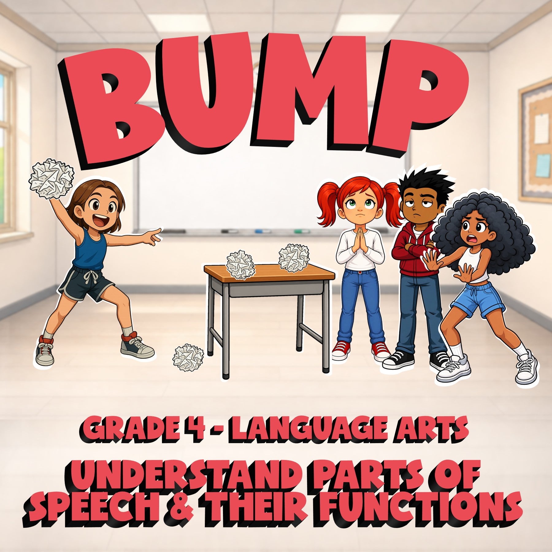 Understand Parts of Speech & Their Functions BUMP ELA Game - No Prep Grade 4