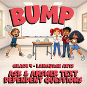 Ask & Answer Text Dependent Questions BUMP ELA Game - No Prep Grade 4 Review