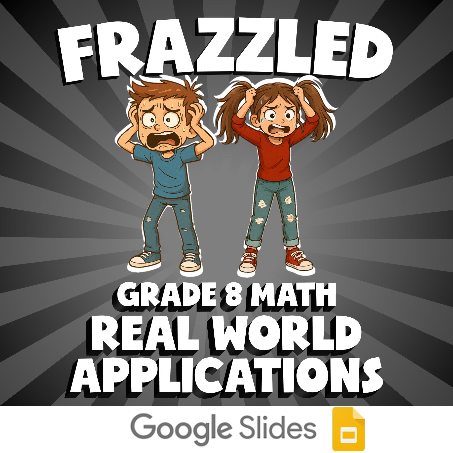 Real World Applications FRAZZLED Math Game - No Prep Grade 8 Review Activity