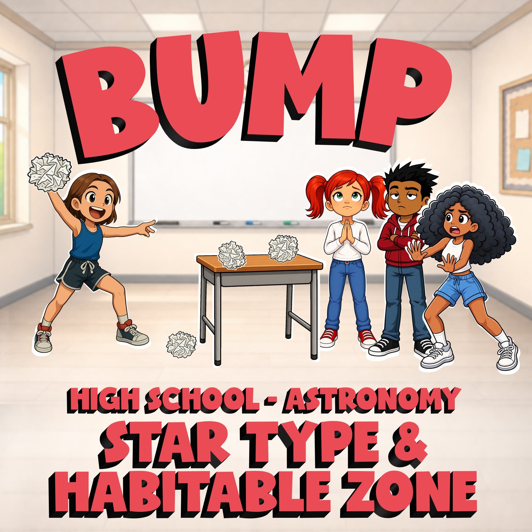 Star Type & Habitable Zone BUMP Science Game - No Prep Astronomy Review Activity