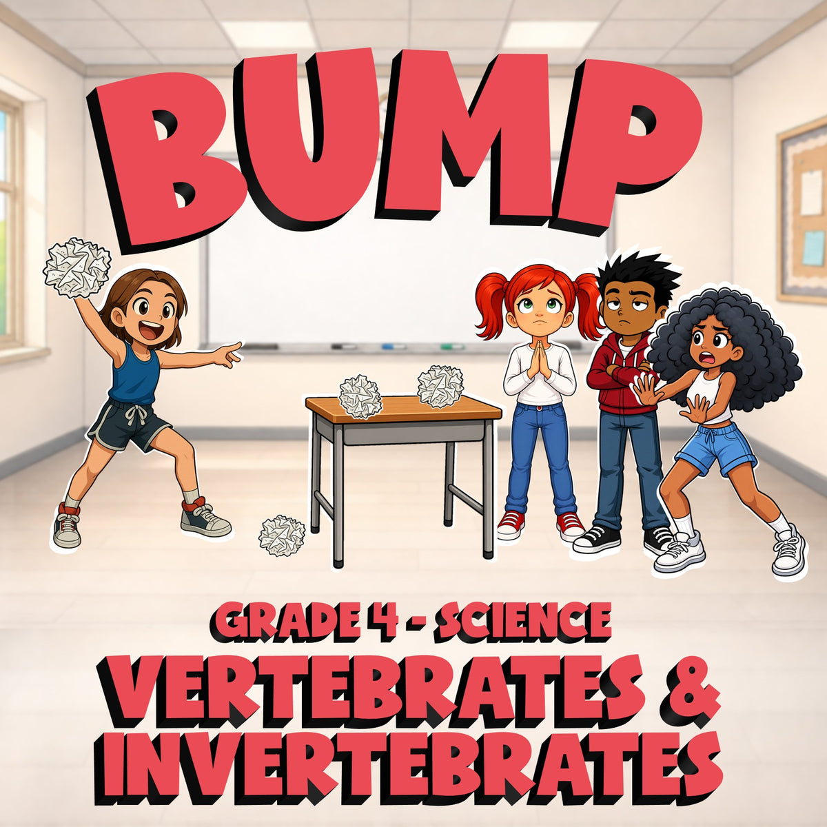 Vertebrates & Invertebrates BUMP Science Game - No Prep Grade 4 Review Activity