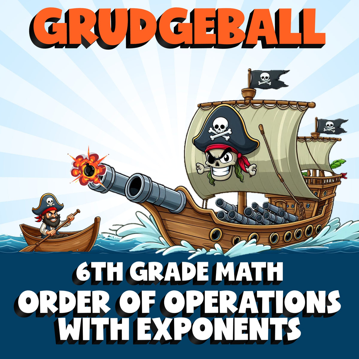 Order of Operations with Exponents GRUDGEBALL Math Game - No Prep Grade 6 Review