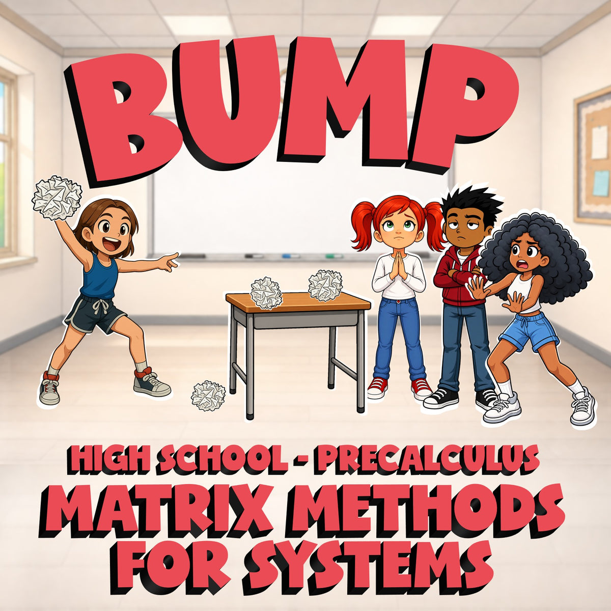 Matrix Methods for Systems BUMP Math Game - No Prep PreCalculus Review Activity
