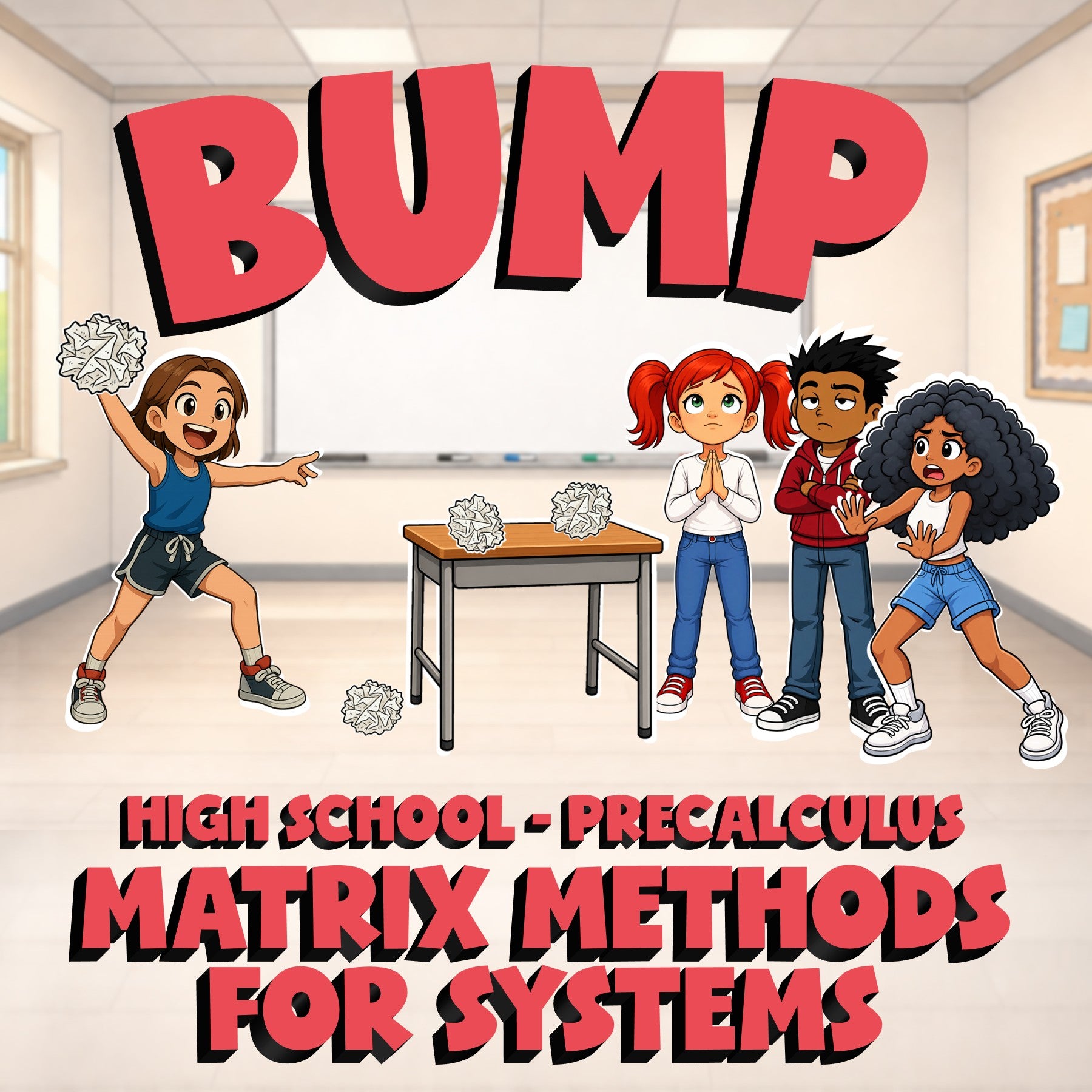 Matrix Methods for Systems BUMP Math Game - No Prep PreCalculus Review Activity