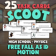 Free Fall as 1D Motion SCOOT TASK CARDS Science Game - No Prep Physics Review