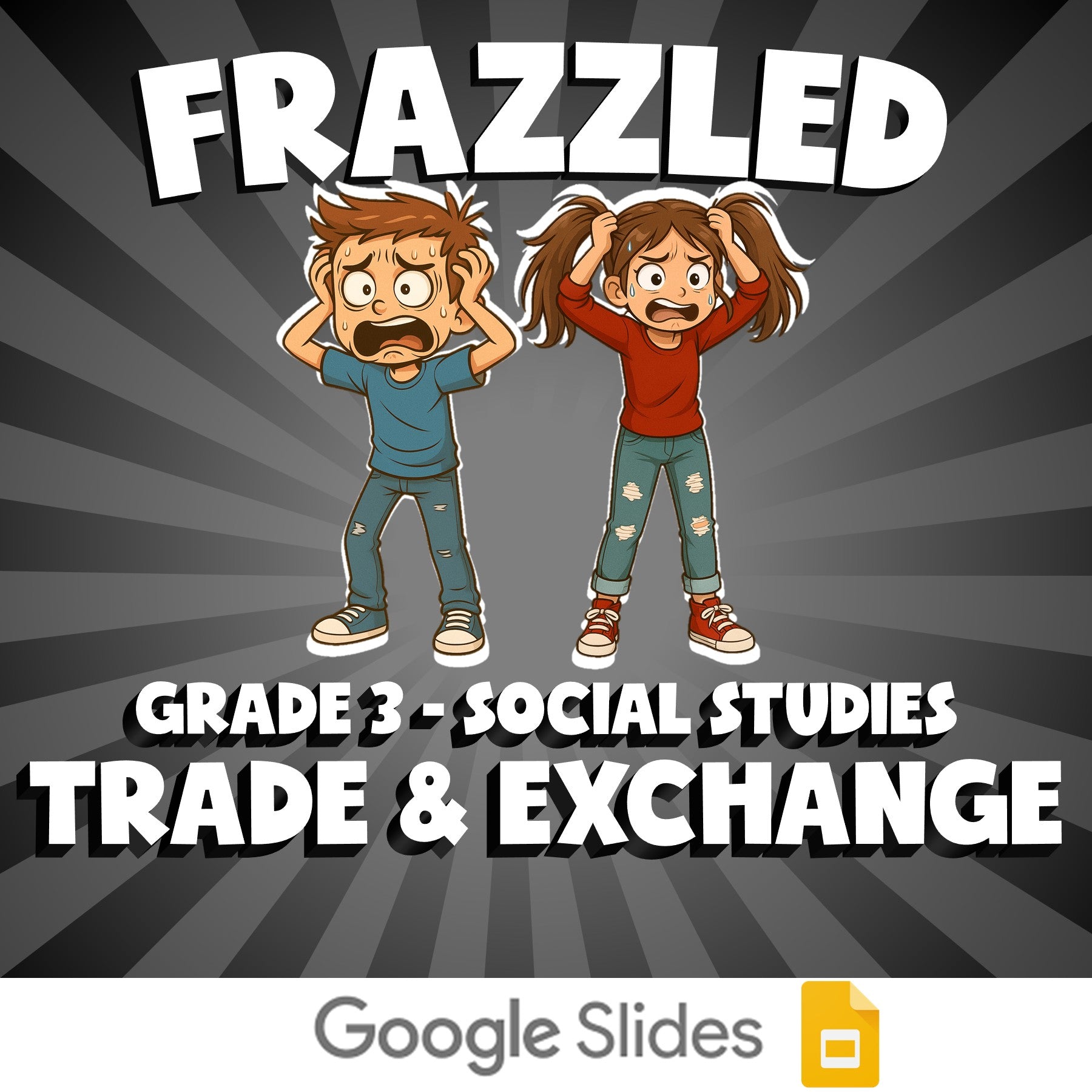 Trade & Exchange FRAZZLED Socials Game - No Prep Grade 3 Review Activity