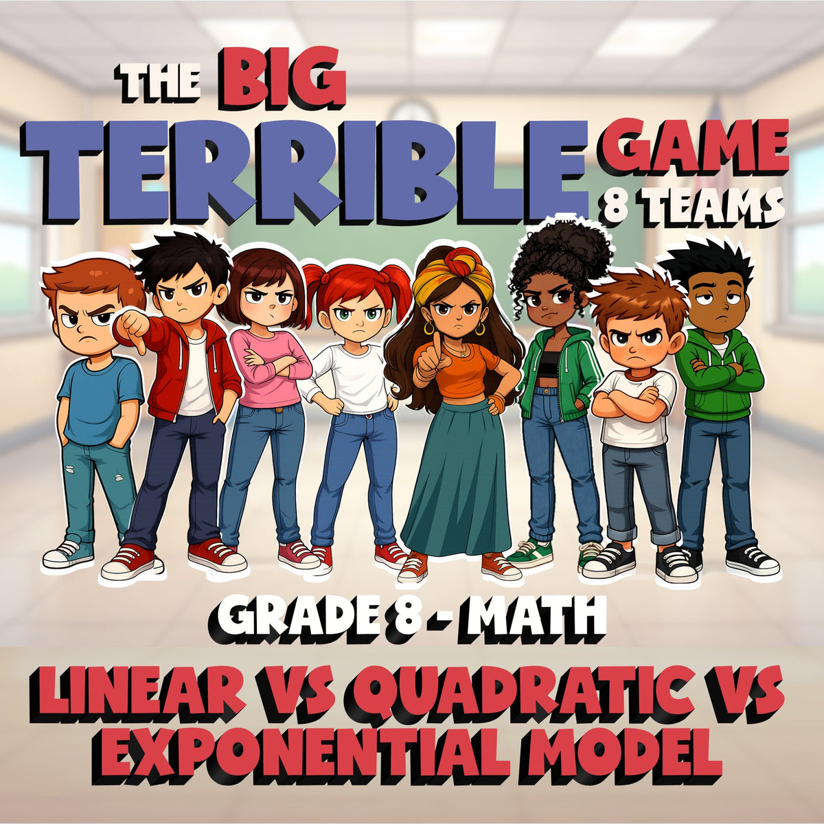 Linear vs Quadratic vs Exponential Model BIG TERRIBLE GAME - Grade 8 Math Review