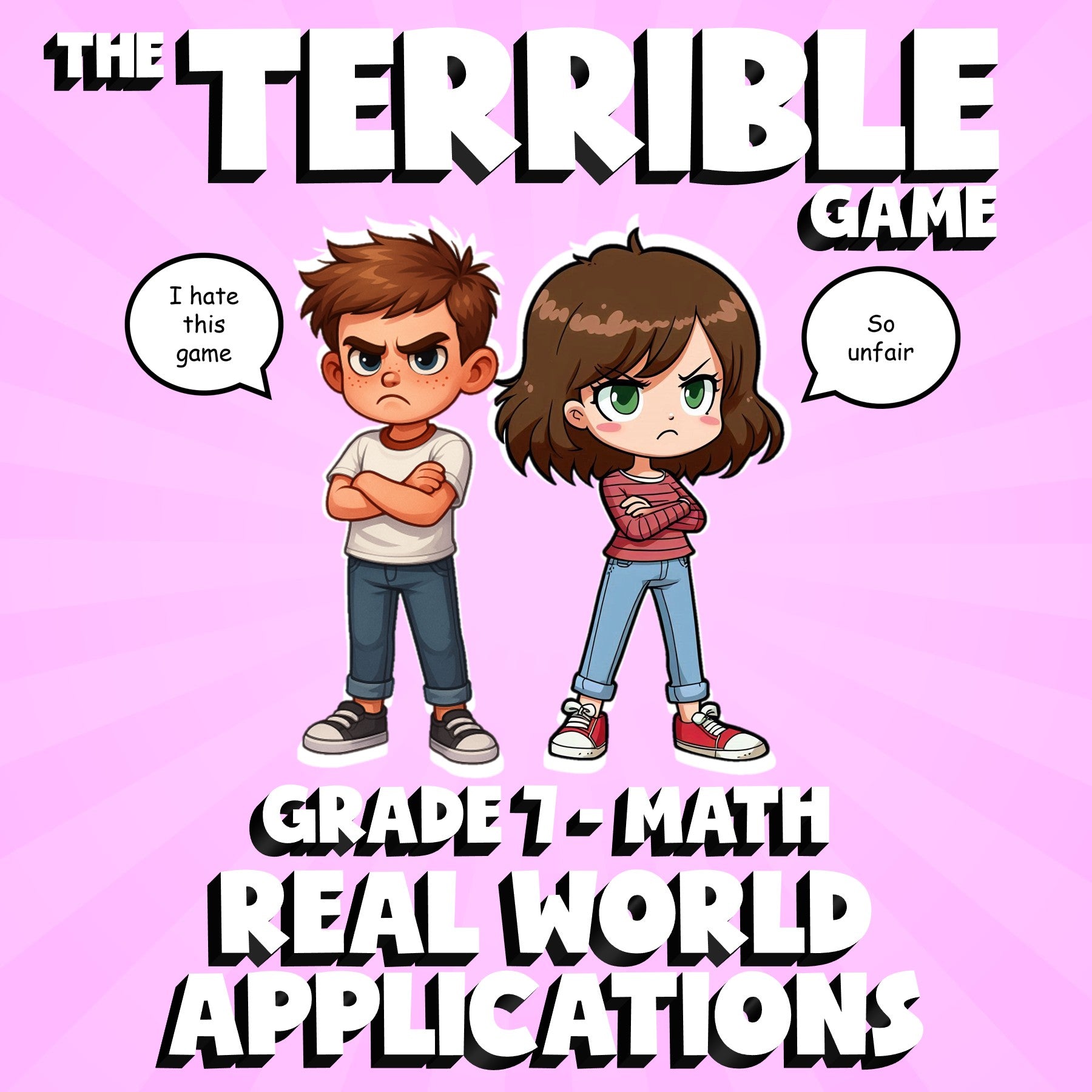 Real World Applications THE TERRIBLE GAME - No Prep Grade 7 Math Review Activity