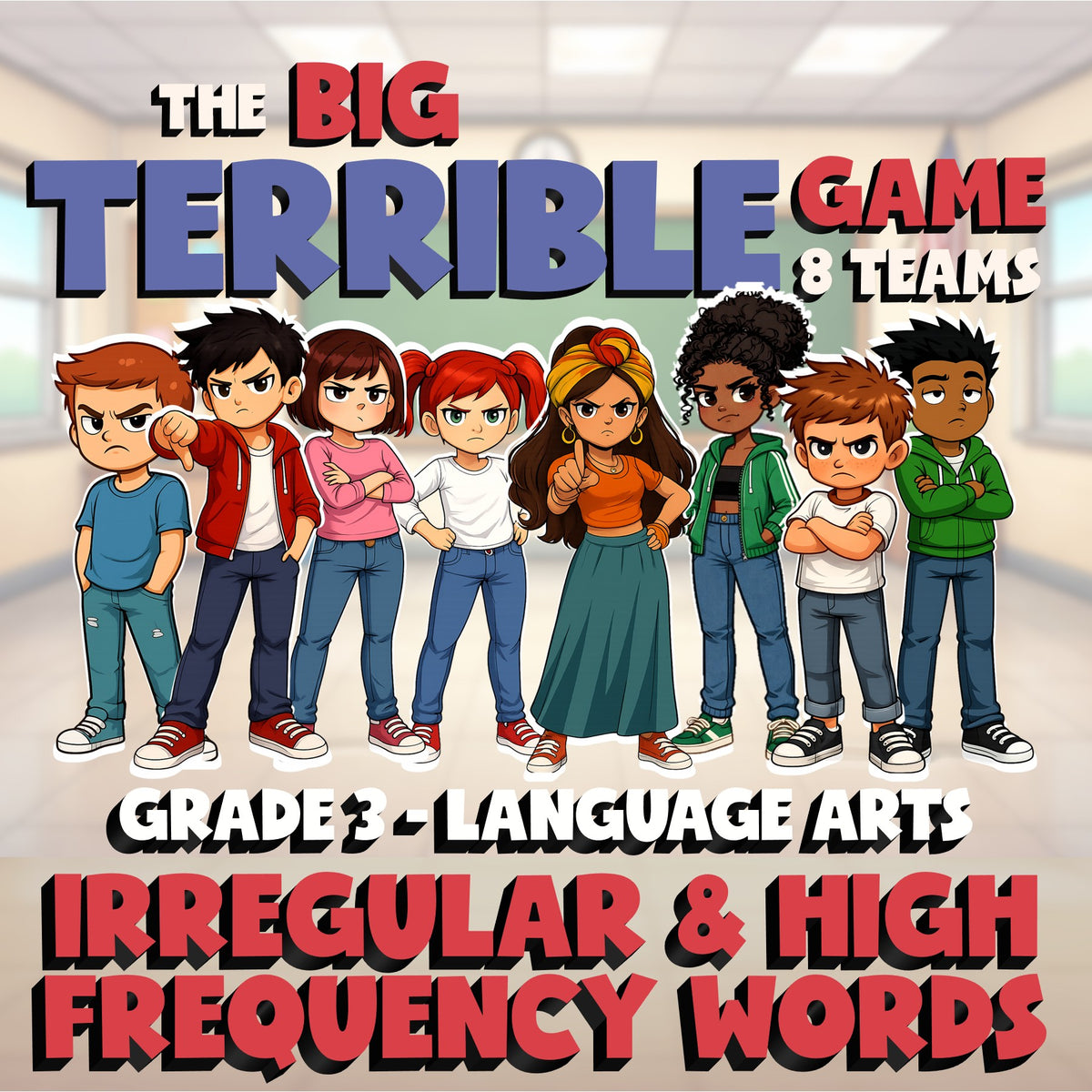 Irregular & High Frequency Words BIG TERRIBLE GAME - No Prep Grade 3 ELA Review