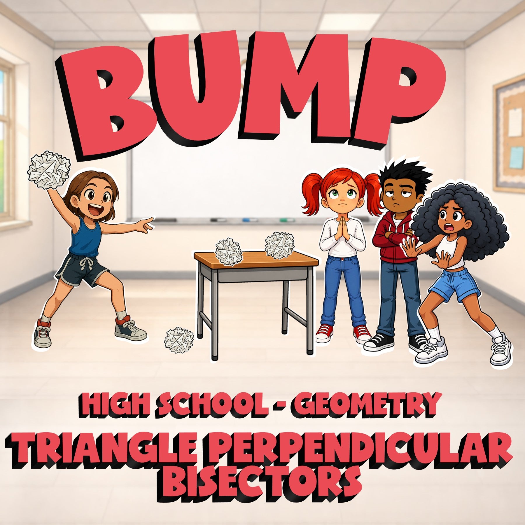 Triangle Perpendicular Bisectors BUMP Math Game - No Prep Geometry Review