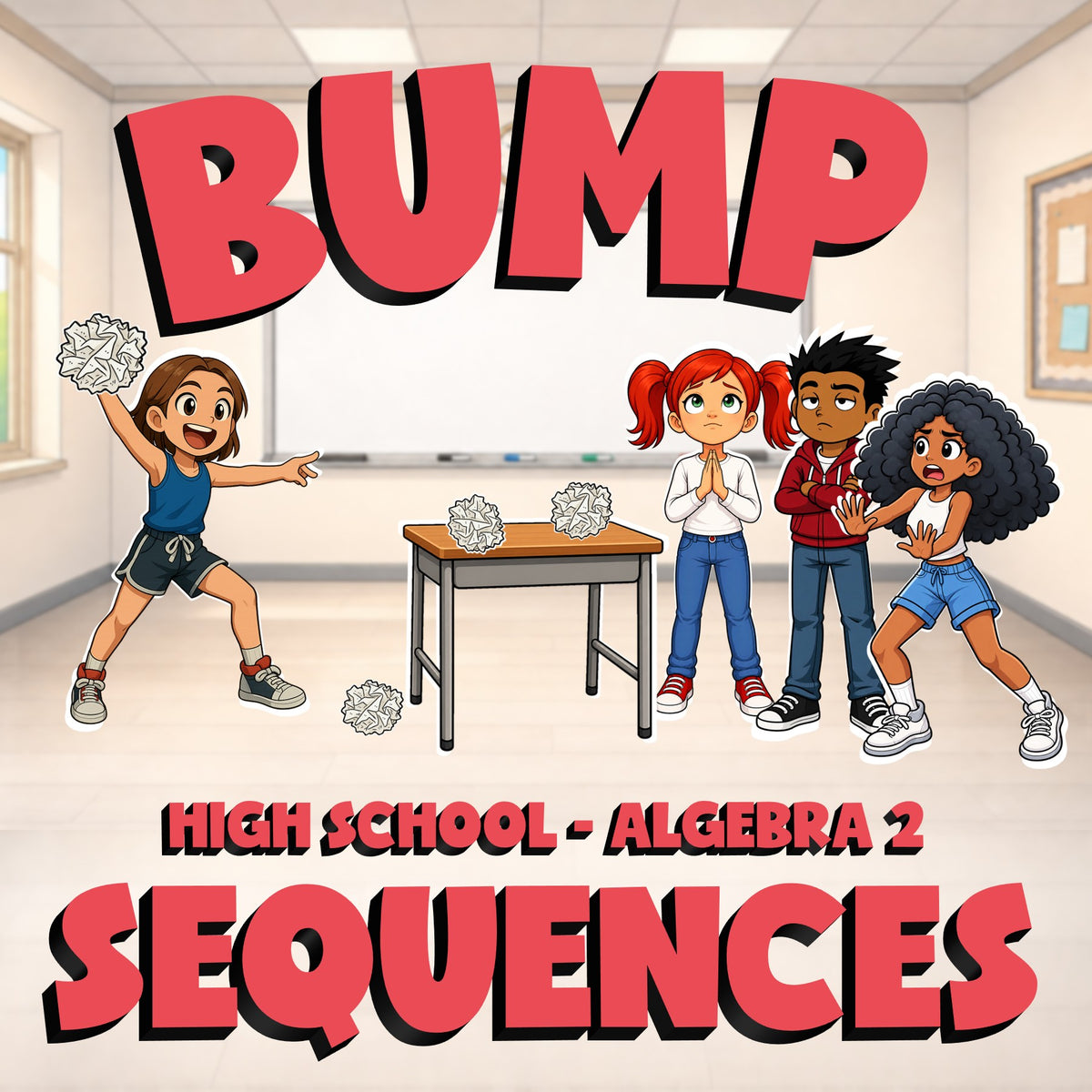 Sequences BUMP Math Game - No Prep Algebra 2 Review Activity