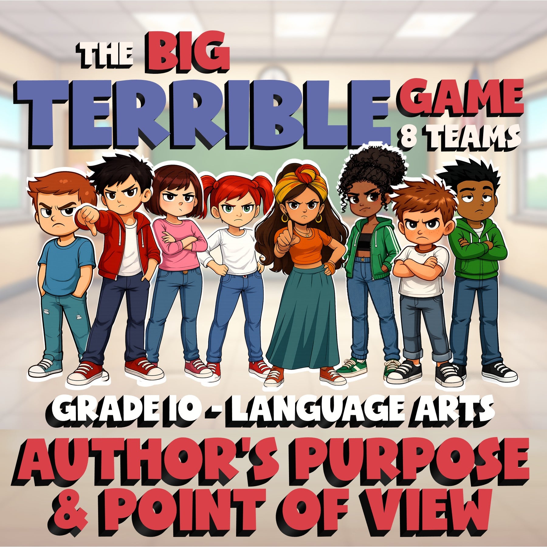 Author’s Purpose & Point of View BIG TERRIBLE GAME - No Prep Grade 10 ELA Review
