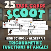 Trigonometric Functions of Angles SCOOT TASK CARDS Math Game - No Prep Algebra 2