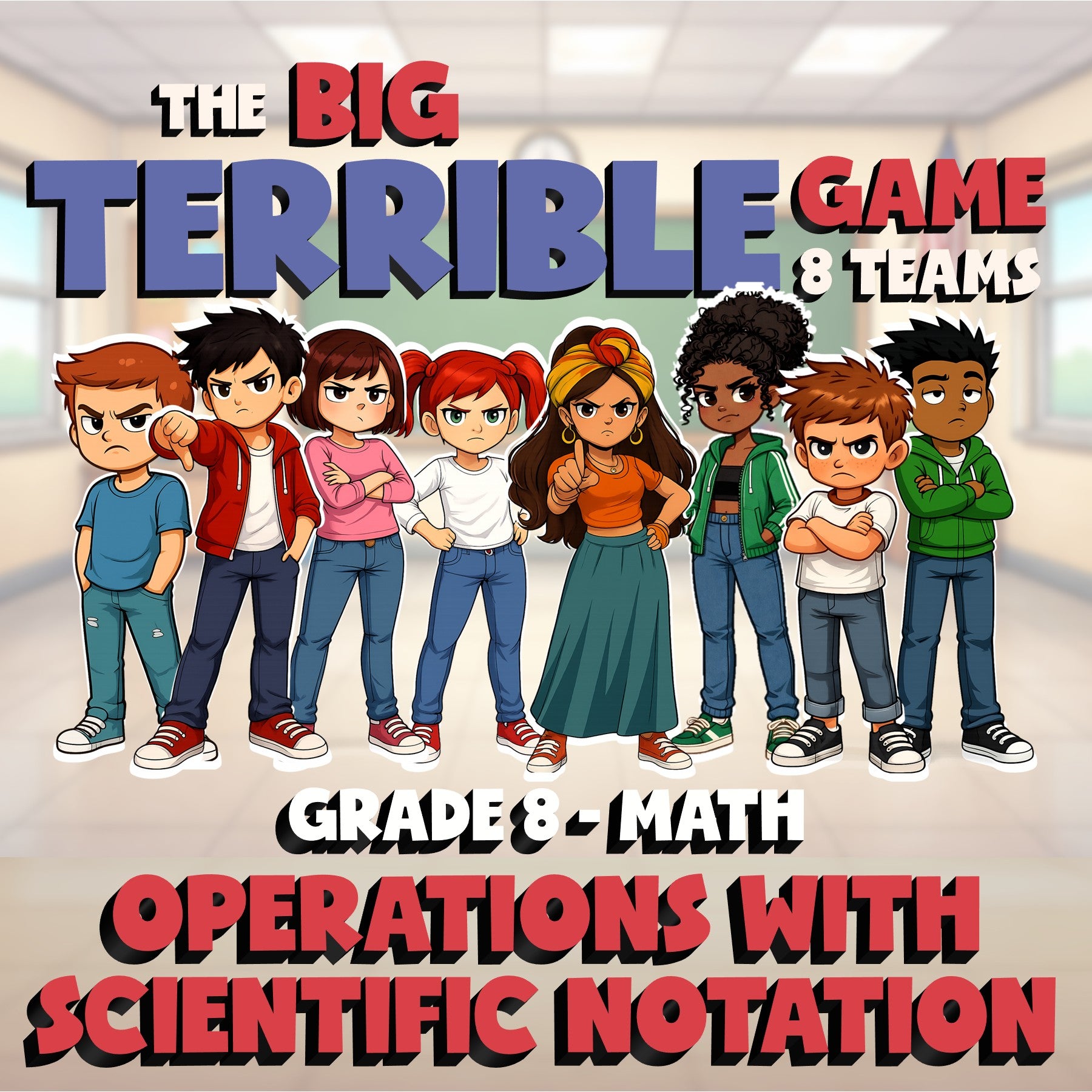 Operations with Scientific Notation BIG TERRIBLE GAME - Grade 8 Math Review