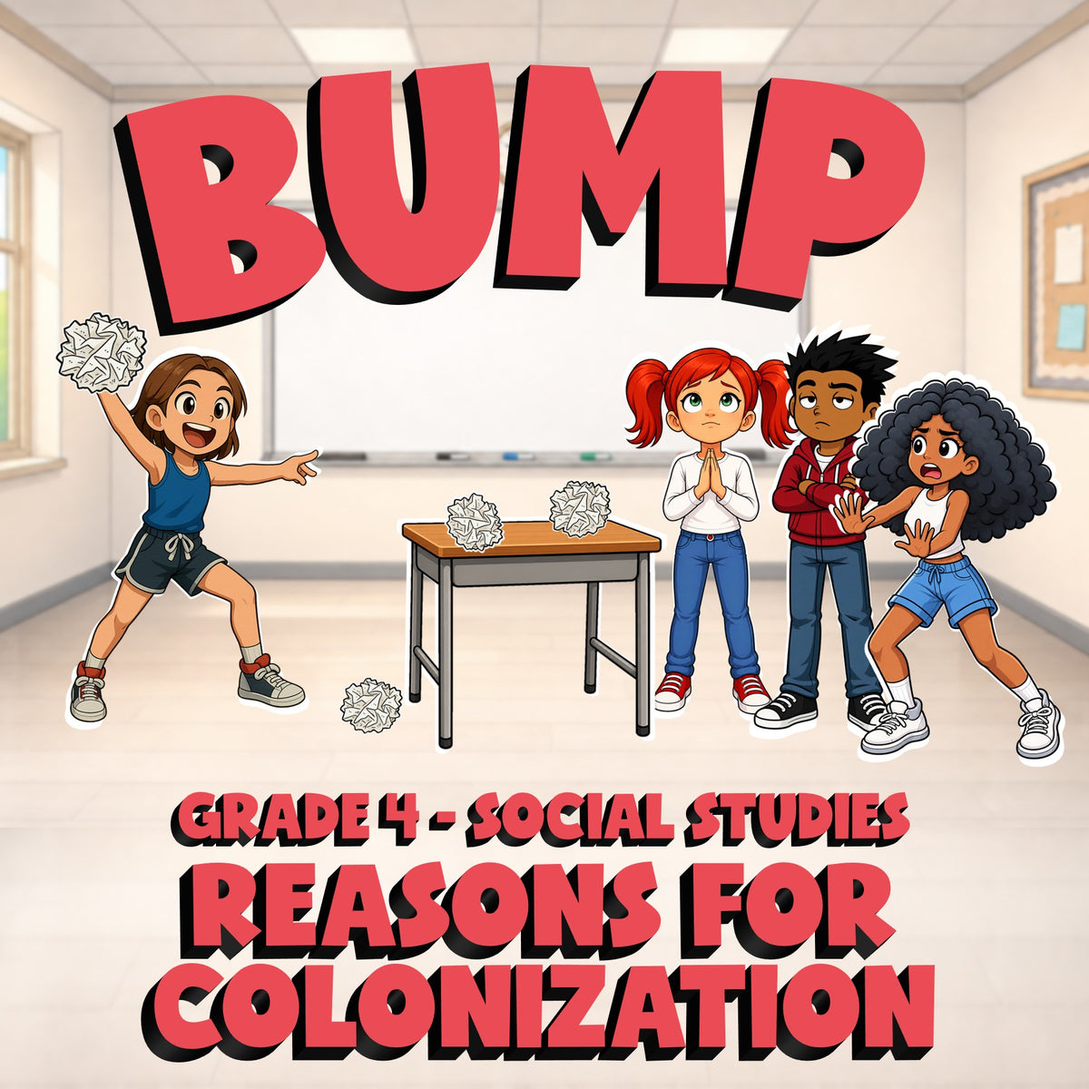 Reasons for Colonization BUMP Socials Game - No Prep Grade 4 Review Activity