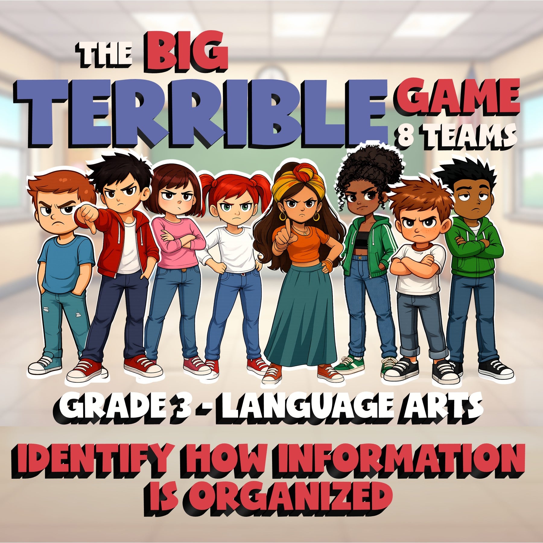 Identify How Information Is Organized BIG TERRIBLE GAME - Grade 3 ELA Review