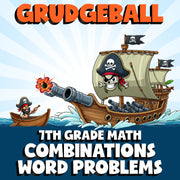 Combinations Word Problems GRUDGEBALL Math Game - No Prep Grade 7 Review