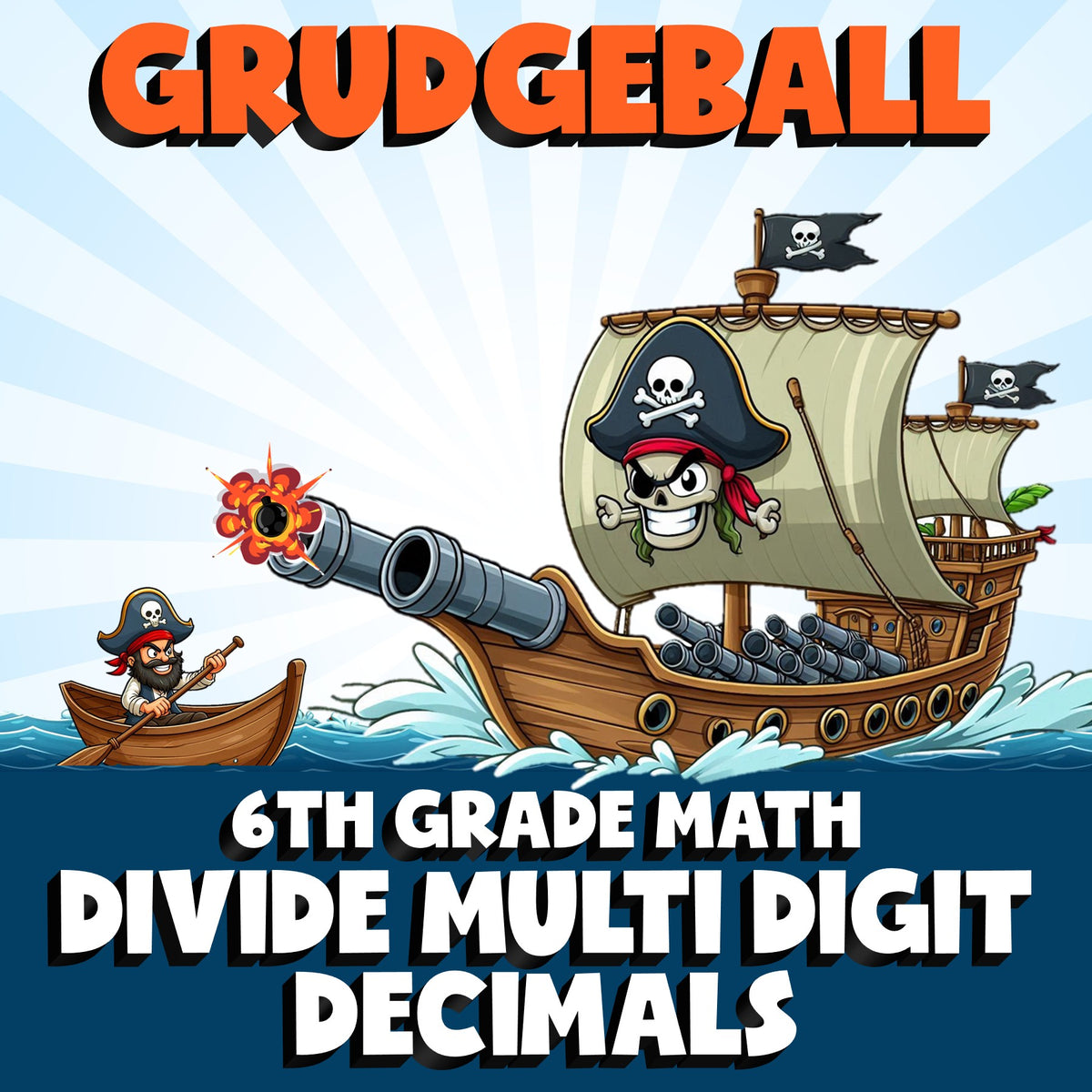 Divide Multi Digit Decimals GRUDGEBALL Math Game - No Prep Grade 6 Review