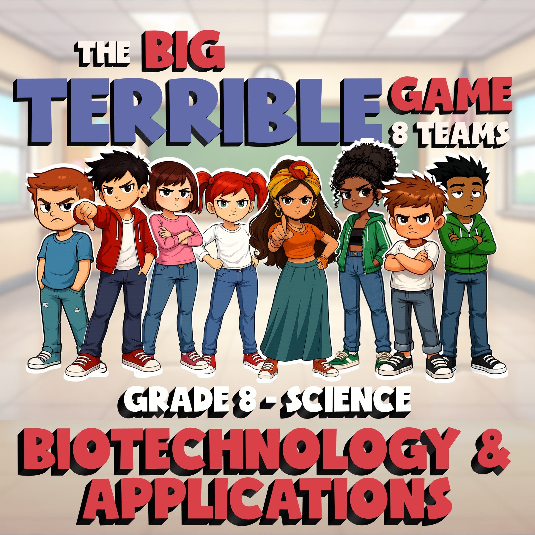 Biotechnology & Applications BIG TERRIBLE GAME - No Prep Grade 8 Science Review