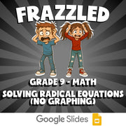 Solving Radical Equations (No Graphing) FRAZZLED Math Game - No Prep Grade 9
