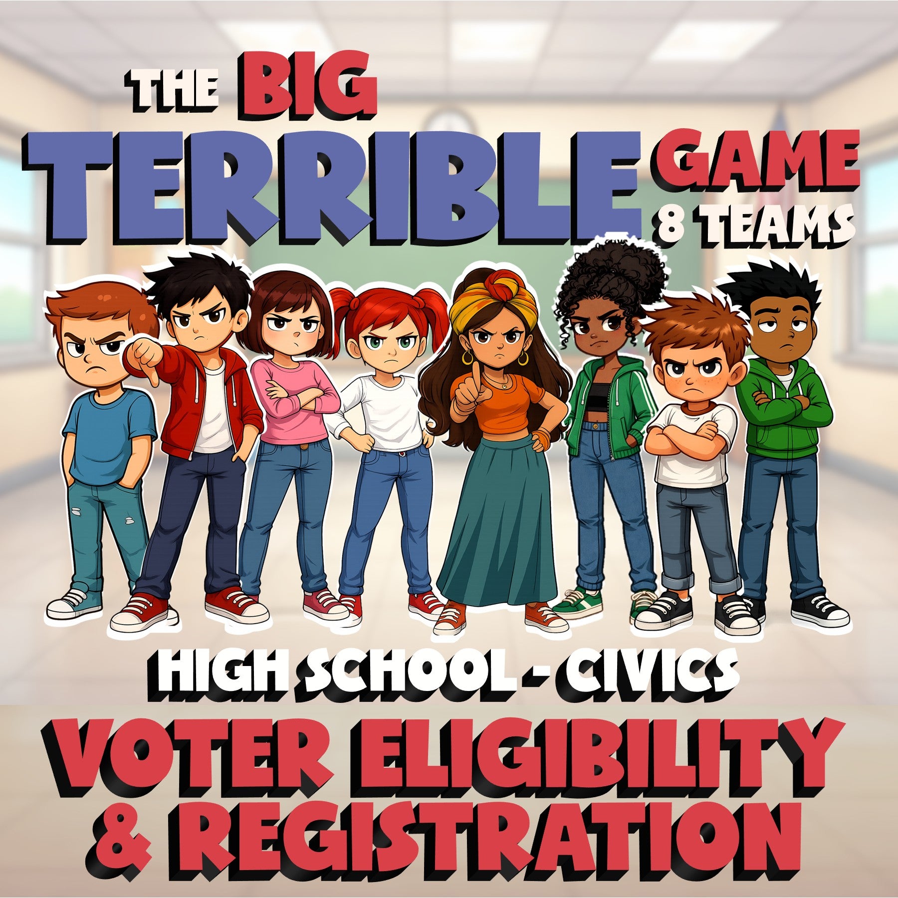 Voter Eligibility & Registration BIG TERRIBLE GAME - No Prep Civics Review