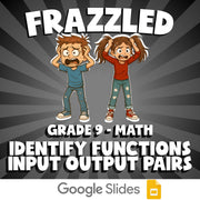Identify Functions Input Output Pairs FRAZZLED Math Game - No Prep Grade 9
