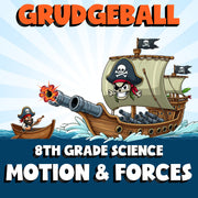 Motion & Forces GRUDGEBALL Science Game - No Prep Grade 8 Review Activity