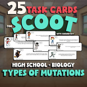 Types of Mutations SCOOT TASK CARDS Science Game - No Prep Biology Review