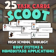 Body Systems & Homeostasis Applications SCOOT TASK CARDS Science Game - Biology