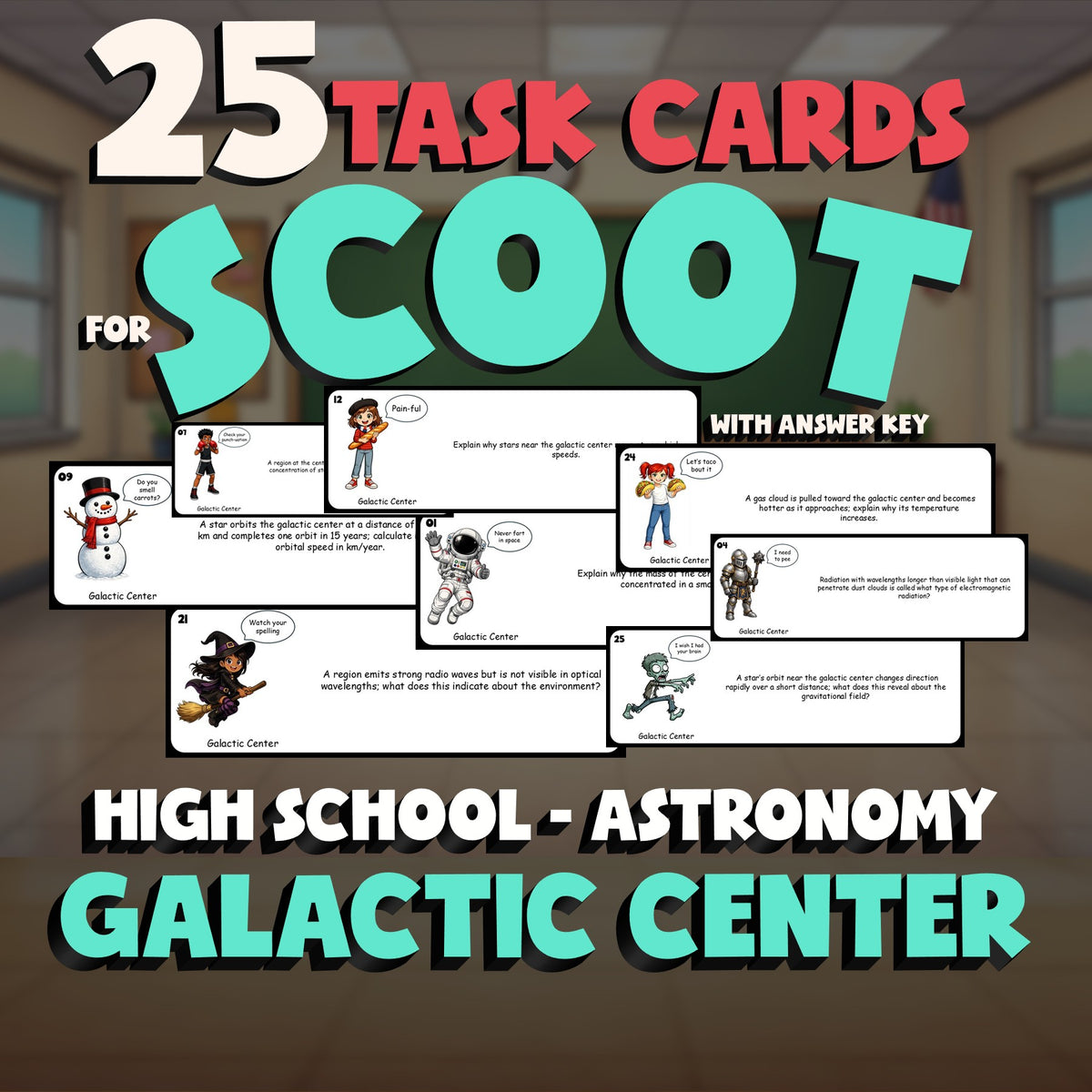 Galactic Center SCOOT TASK CARDS Science Game - No Prep Astronomy Review