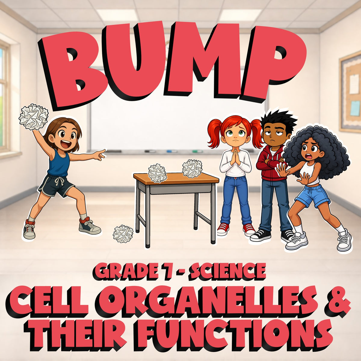 Cell Organelles & Their Functions BUMP Science Game - No Prep Grade 7 Review