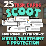 Water Treatment & Protection SCOOT TASK CARDS Game - No Prep Earth Science