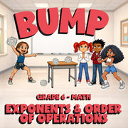 Exponents & Order of Operations BUMP Math Game - No Prep Grade 6 Review Activity